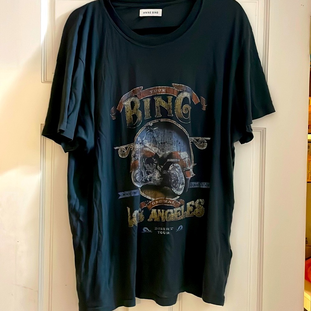Lightly worn Vintage Bing Tee Washed Black  - Anine Bing